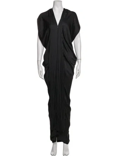 Pre-owned Zero + Maria Cornejo Silk Long Dress In Black