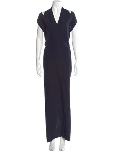 Pre-owned Zero + Maria Cornejo Silk Long Dress In Blue