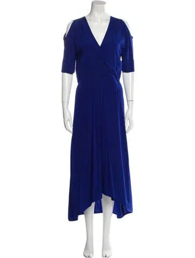 Pre-owned Zero + Maria Cornejo Silk Long Dress In Blue