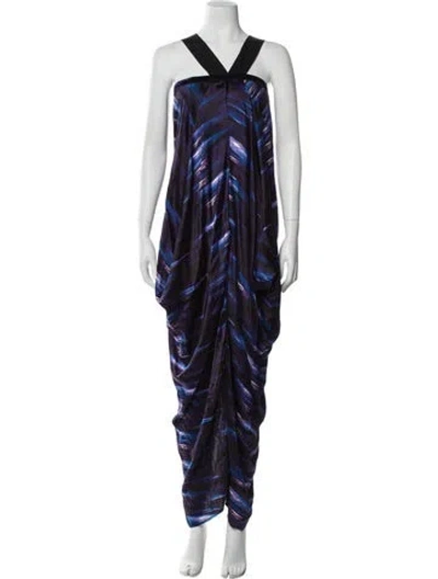Pre-owned Zero + Maria Cornejo Silk Long Dress In Blue
