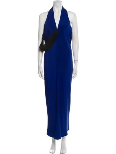 Pre-owned Zero + Maria Cornejo Silk Long Dress In Blue