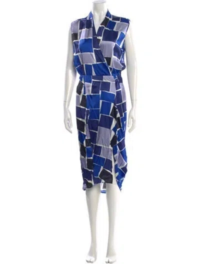 Pre-owned Zero + Maria Cornejo Silk Long Dress In Blue