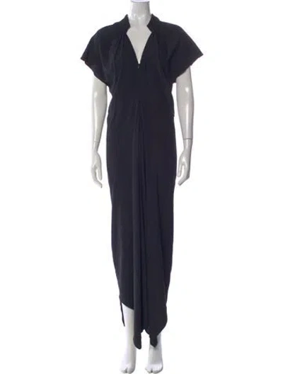 Pre-owned Zero + Maria Cornejo Silk Long Dress In Blue