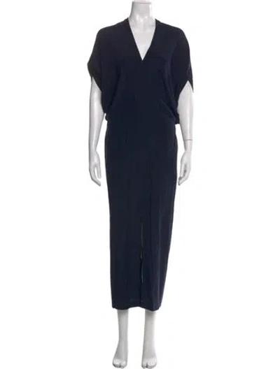 Pre-owned Zero + Maria Cornejo Silk Long Dress In Blue