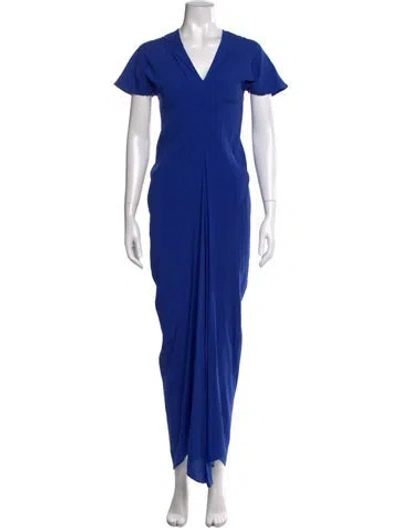 Pre-owned Zero + Maria Cornejo Silk Long Dress In Blue