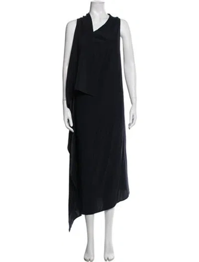 Pre-owned Zero + Maria Cornejo Silk Long Dress In Blue