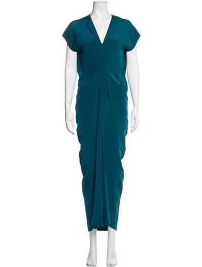 Pre-owned Zero + Maria Cornejo Silk Long Dress In Blue