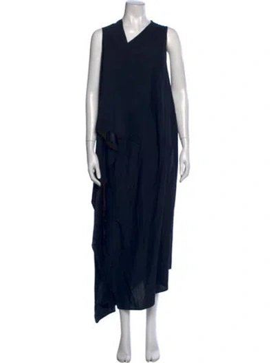 Pre-owned Zero + Maria Cornejo Silk Long Dress In Blue