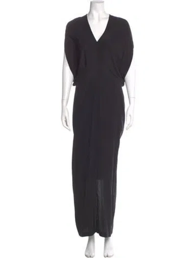 Pre-owned Zero + Maria Cornejo Silk Long Dress In Gray