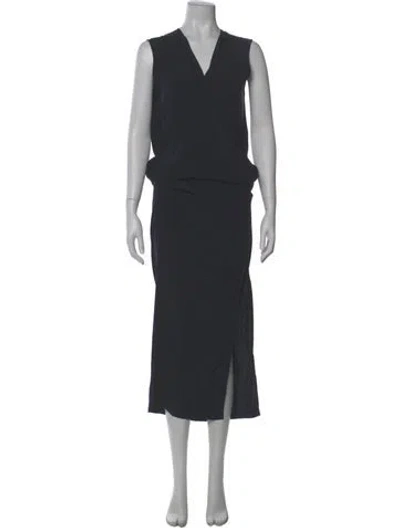Pre-owned Zero + Maria Cornejo Silk Long Dress In Gray