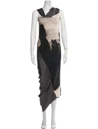 Pre-owned Zero + Maria Cornejo Silk Long Dress In Grey