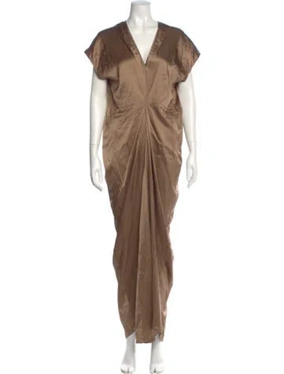Pre-owned Zero + Maria Cornejo Silk Long Dress In Neutral