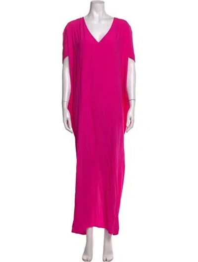 Pre-owned Zero + Maria Cornejo Silk Long Dress In Pink