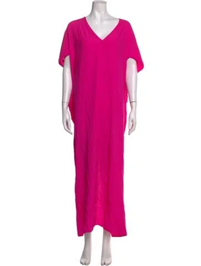 Pre-owned Zero + Maria Cornejo Silk Long Dress In Pink