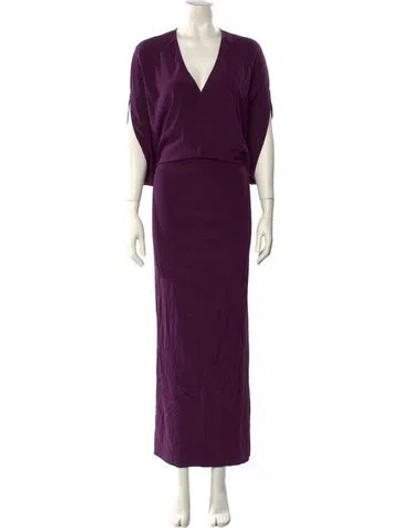 Pre-owned Zero + Maria Cornejo Silk Long Dress In Purple