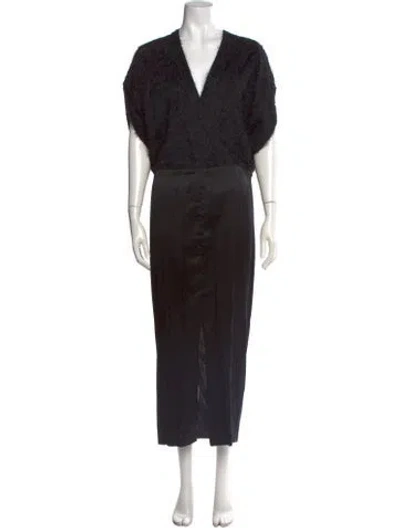 Pre-owned Zero + Maria Cornejo Silk Long Dress W/ Tags In Blue