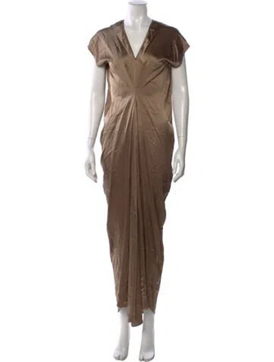 Pre-owned Zero + Maria Cornejo Silk Long Dress W/ Tags In Brown
