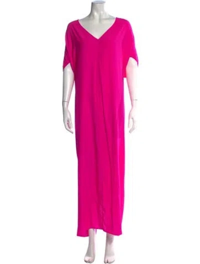 Pre-owned Zero + Maria Cornejo Silk Long Dress W/ Tags In Metallic/pink