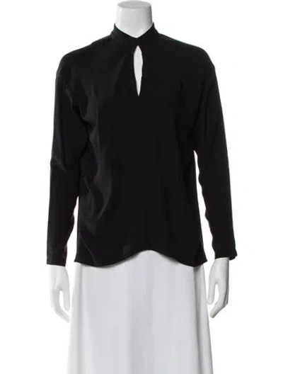 Pre-owned Zero + Maria Cornejo Silk Long Sleeve Top In Black