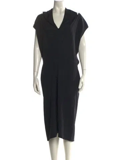 Pre-owned Zero + Maria Cornejo Silk Midi Length Dress In Black
