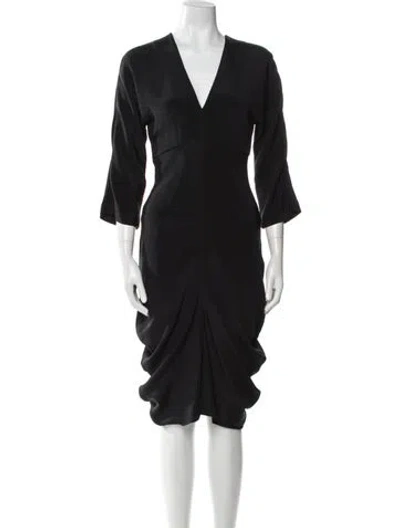 Pre-owned Zero + Maria Cornejo Silk Midi Length Dress In Black