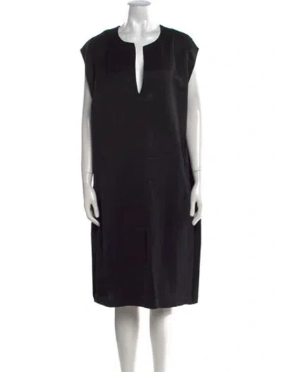 Pre-owned Zero + Maria Cornejo Silk Midi Length Dress In Black