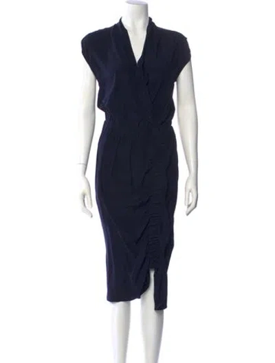 Pre-owned Zero + Maria Cornejo Silk Midi Length Dress In Black