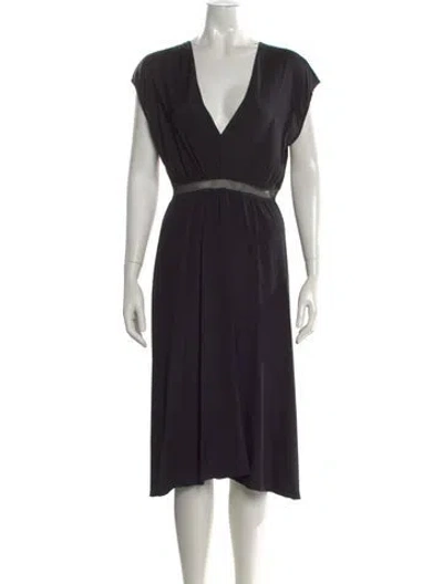 Pre-owned Zero + Maria Cornejo Silk Midi Length Dress In Black