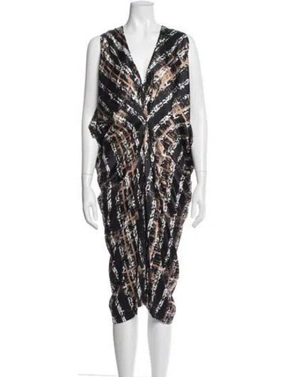 Pre-owned Zero + Maria Cornejo Silk Midi Length Dress In Black