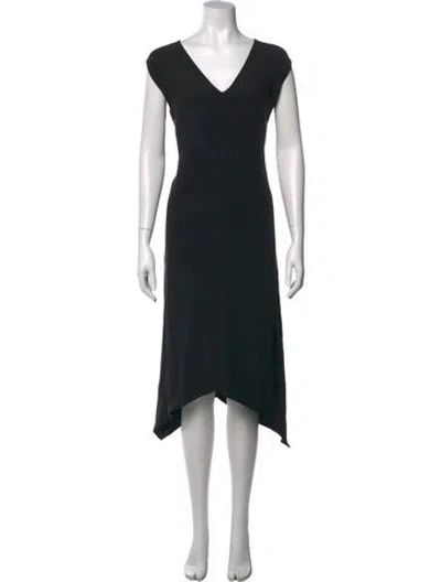 Pre-owned Zero + Maria Cornejo Silk Midi Length Dress In Black