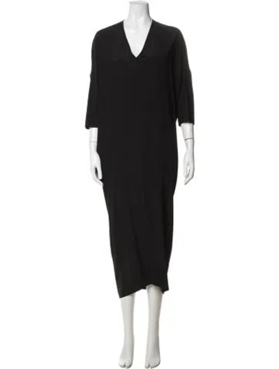 Pre-owned Zero + Maria Cornejo Silk Midi Length Dress In Black