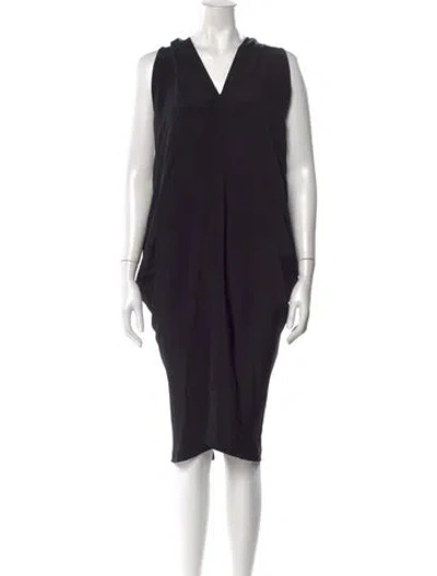 Pre-owned Zero + Maria Cornejo Silk Midi Length Dress In Black
