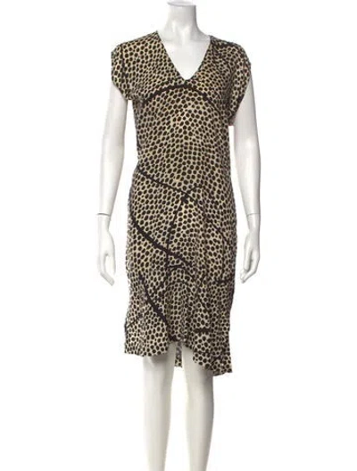 Pre-owned Zero + Maria Cornejo Silk Midi Length Dress In Black/neutrals