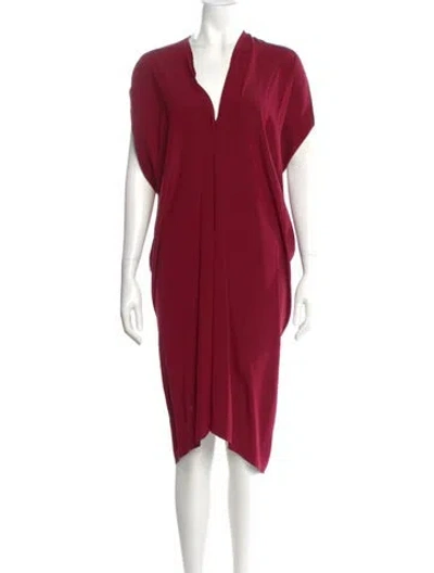 Pre-owned Zero + Maria Cornejo Silk Midi Length Dress In Burgundy
