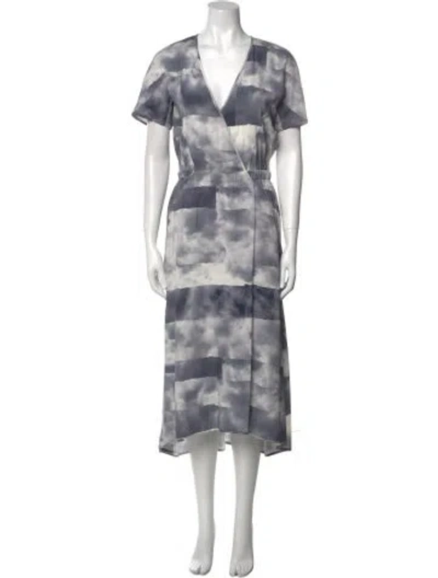 Pre-owned Zero + Maria Cornejo Silk Midi Length Dress In Gray