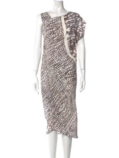 Pre-owned Zero + Maria Cornejo Silk Midi Length Dress In Gray