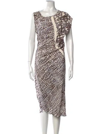 Pre-owned Zero + Maria Cornejo Silk Midi Length Dress In Gray