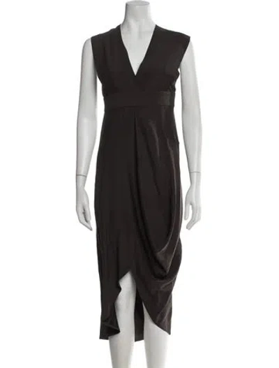 Pre-owned Zero + Maria Cornejo Silk Midi Length Dress In Grey