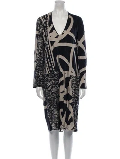 Pre-owned Zero + Maria Cornejo Silk Midi Length Dress In Multi