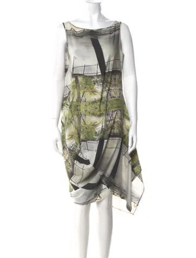 Pre-owned Zero + Maria Cornejo Silk Midi Length Dress In Multi
