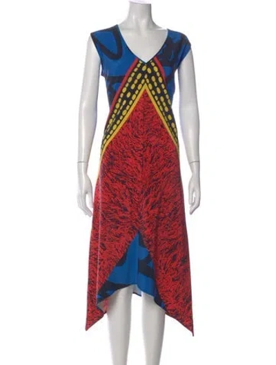 Pre-owned Zero + Maria Cornejo Silk Midi Length Dress In Multi