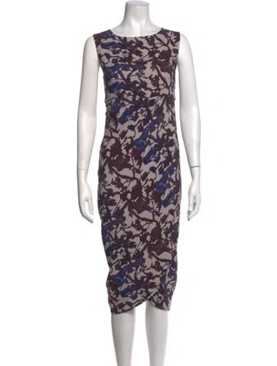 Pre-owned Zero + Maria Cornejo Silk Midi Length Dress In Multicolor