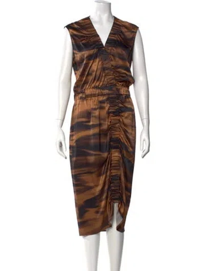 Pre-owned Zero + Maria Cornejo Silk Midi Length Dress In Neutral