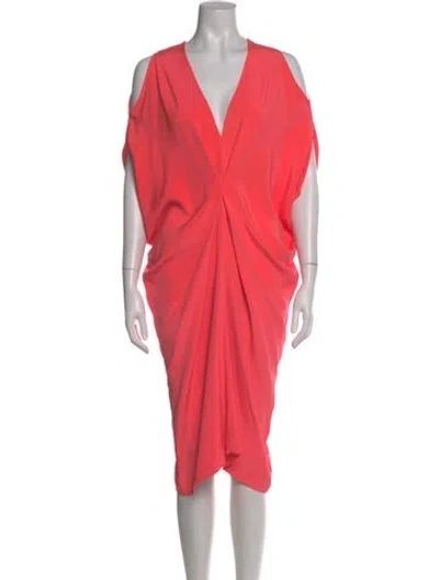 Pre-owned Zero + Maria Cornejo Silk Midi Length Dress In Pink