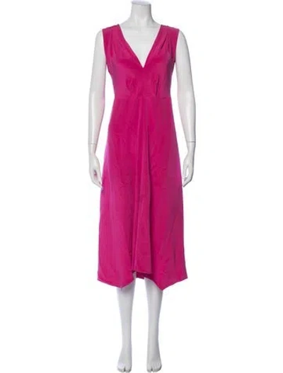 Pre-owned Zero + Maria Cornejo Silk Midi Length Dress In Pink