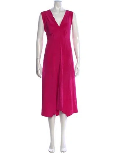 Pre-owned Zero + Maria Cornejo Silk Midi Length Dress In Pink