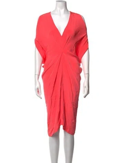 Pre-owned Zero + Maria Cornejo Silk Midi Length Dress In Pink