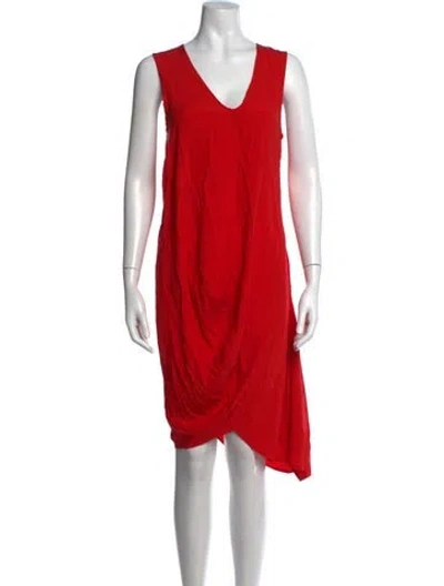 Pre-owned Zero + Maria Cornejo Silk Midi Length Dress In Red