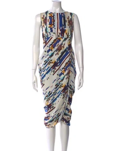 Pre-owned Zero + Maria Cornejo Silk Midi Length Dress In White