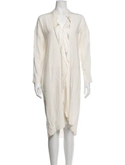 Pre-owned Zero + Maria Cornejo Silk Midi Length Dress In White
